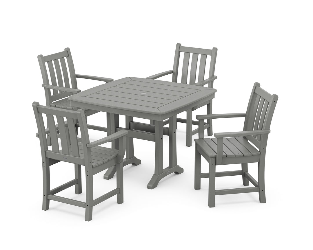 POLYWOOD® Traditional Garden 5-Piece Dining Set with Trestle Legs