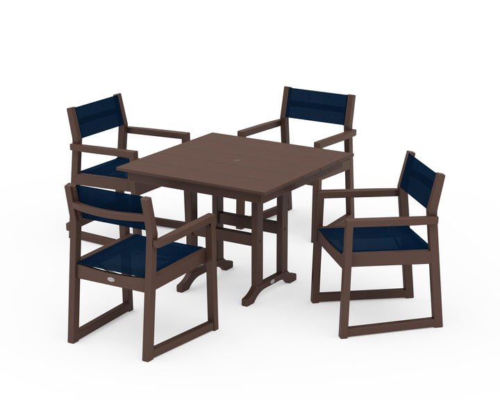 POLYWOOD® EDGE Sling Arm Chair 5-Piece Farmhouse Dining Set