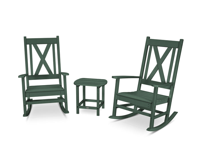 POLYWOOD® Braxton 3-Piece Porch Rocking Chair Set