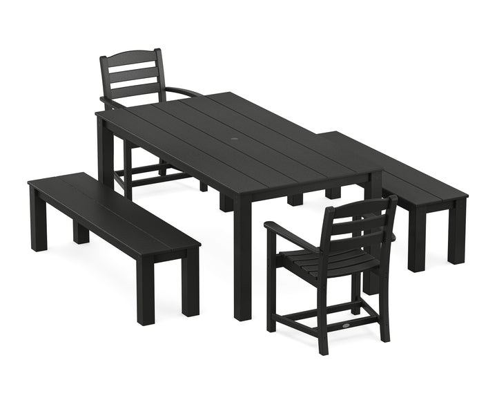 POLYWOOD® La Casa Cafe' 5-Piece Parsons Dining Set with Benches