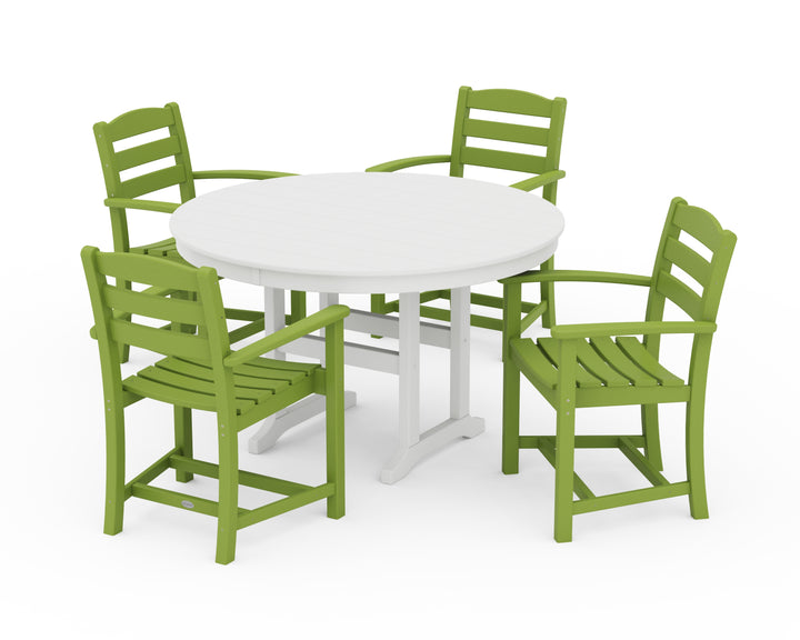 POLYWOOD® La Casa Café 5-Piece Round Farmhouse Dining Set