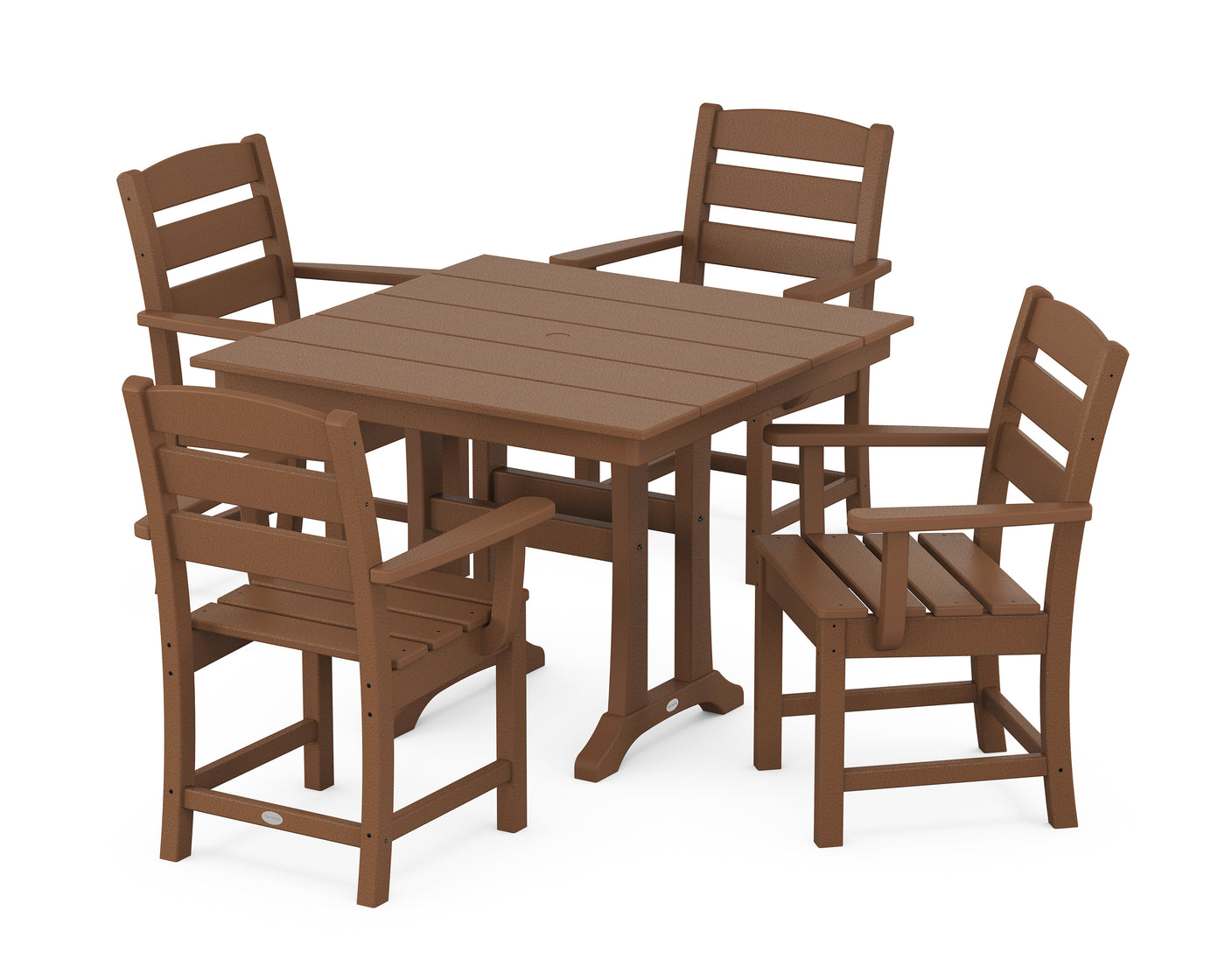 Lakeside 5-Piece Farmhouse Trestle Arm Chair Dining Set