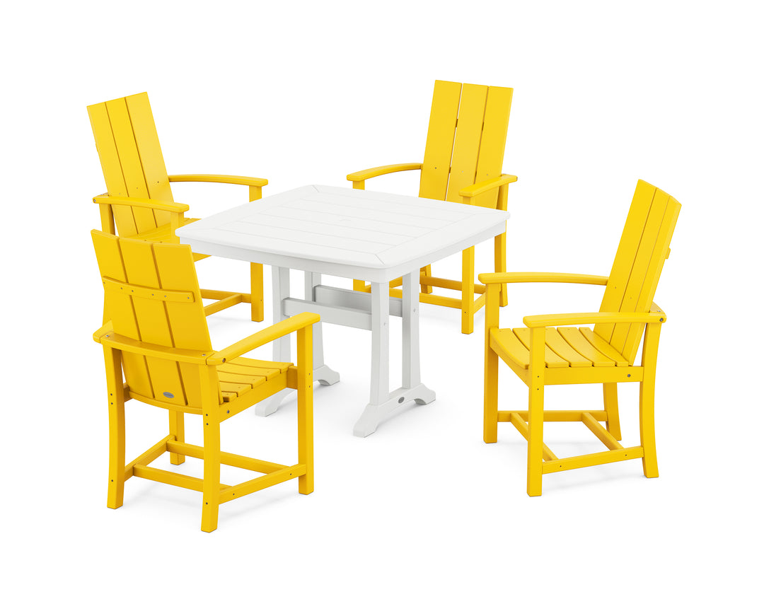 POLYWOOD® Modern Adirondack 5-Piece Dining Set with Trestle Legs