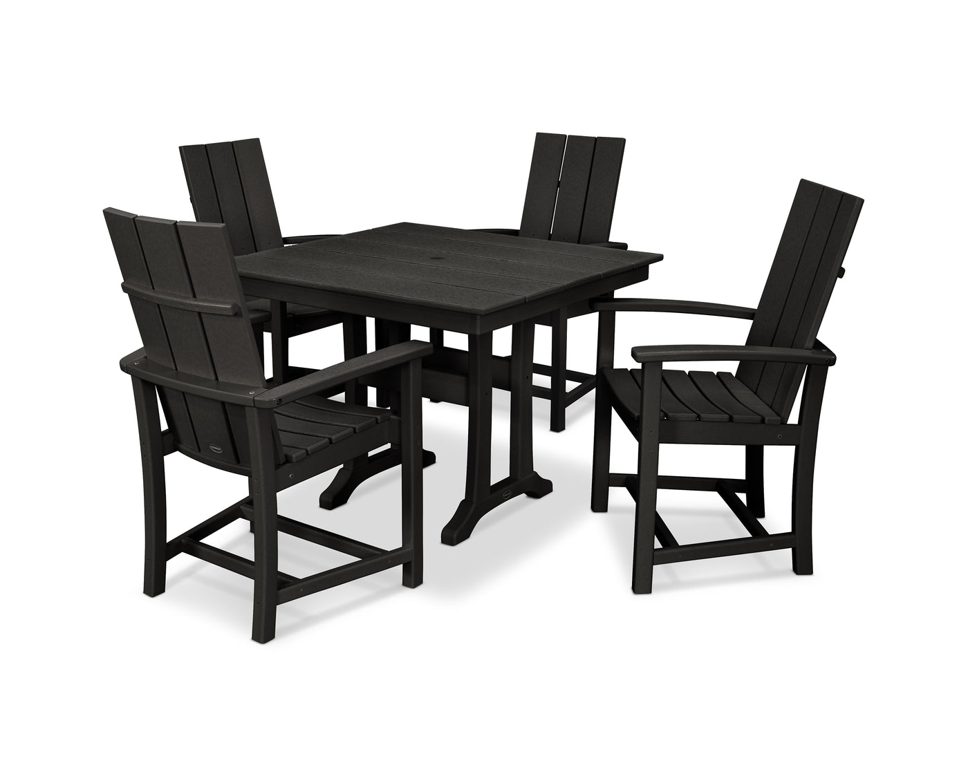 Modern Adirondack 5-Piece Farmhouse Trestle Dining Set