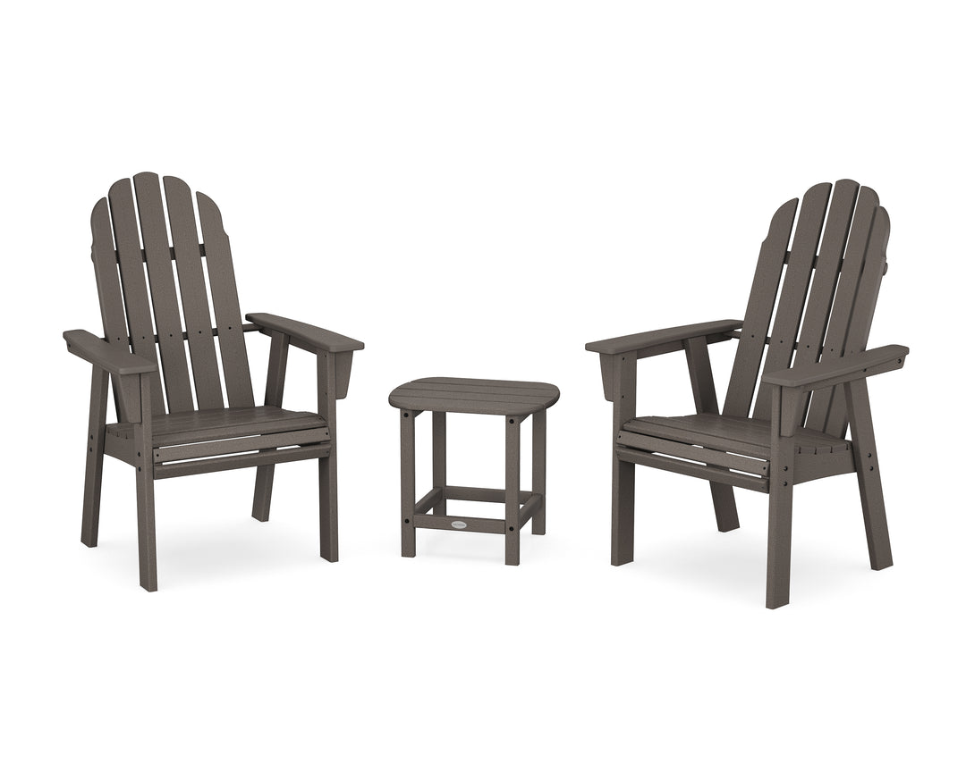 POLYWOOD® Vineyard 3-Piece Curveback Upright Adirondack Chair Set
