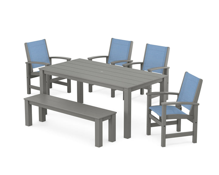 POLYWOOD® Coastal 6-Piece Parsons Dining Set with Bench