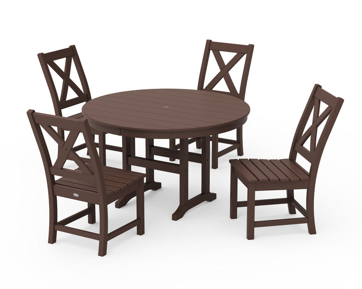 POLYWOOD® Braxton Side Chair 5-Piece Round Dining Set
