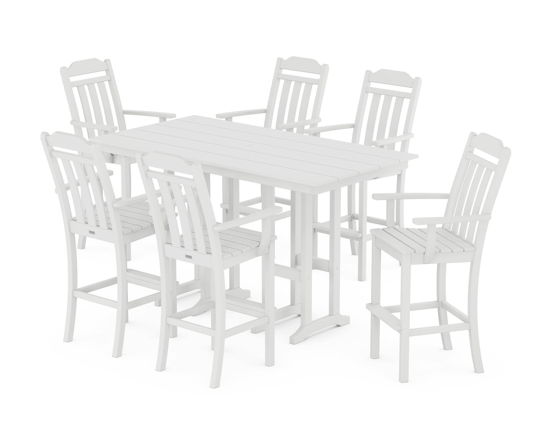 Country Living Cottage Arm Chair 7-Piece Farmhouse Bar Set