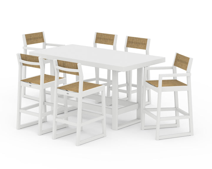 POLYWOOD® EDGE Sling 7-Piece Bar Table Set