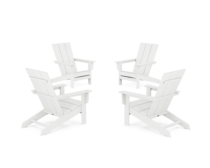 POLYWOOD® 4-Piece Modern Studio Adirondack Chair Conversation Set