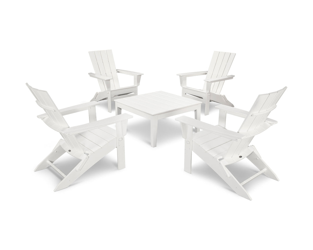 POLYWOOD® Quattro Folding Chair 5-Piece Conversation Set