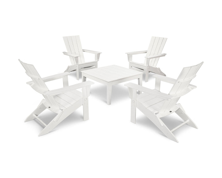 POLYWOOD® Quattro Folding Chair 5-Piece Conversation Set