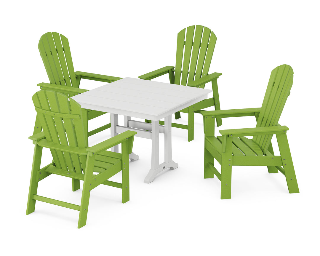 POLYWOOD® South Beach 5-Piece Farmhouse Dining Set With Trestle Legs