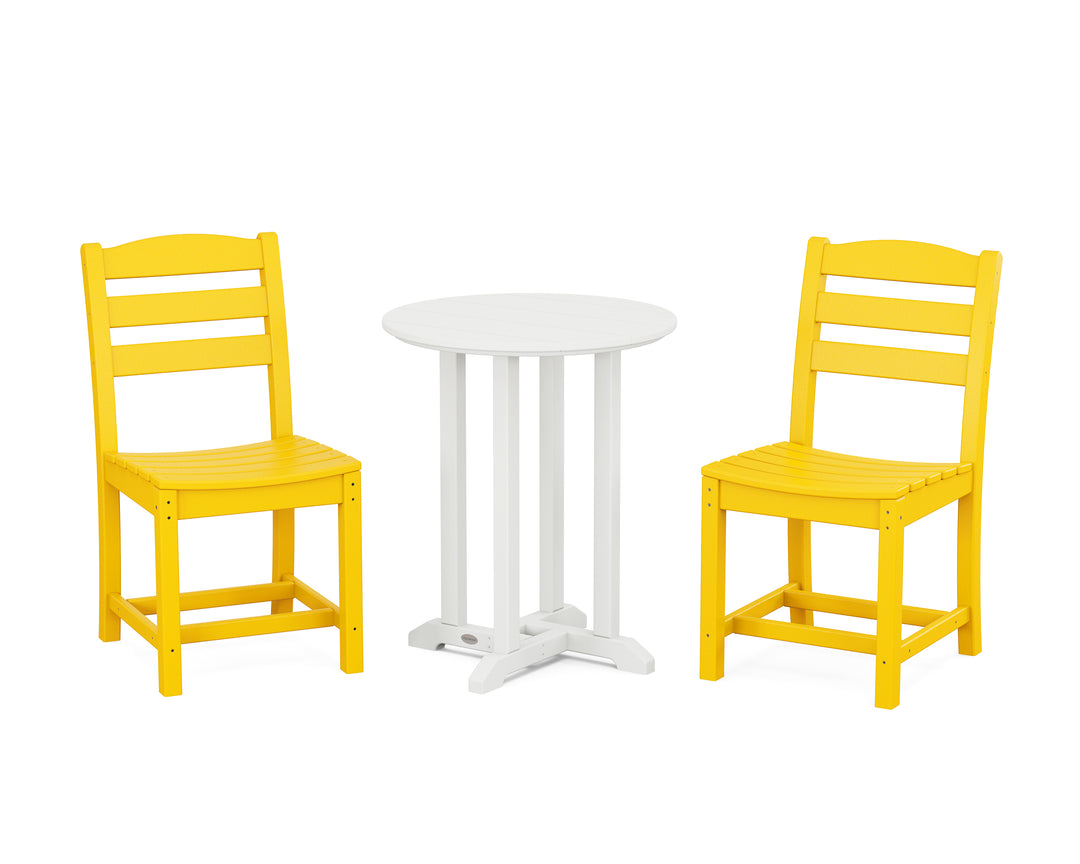 POLYWOOD® La Casa Café Side Chair 3-Piece Round Bistro Dining Set