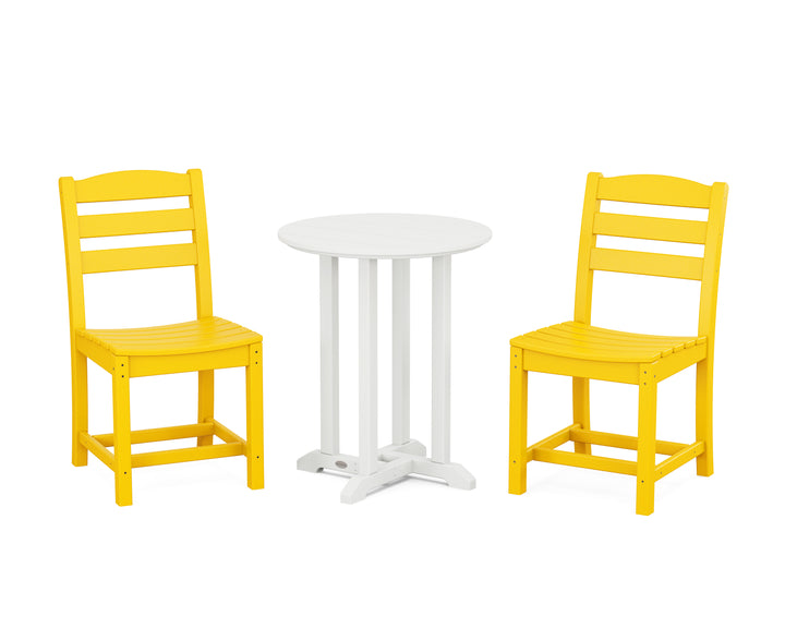 POLYWOOD® La Casa Café Side Chair 3-Piece Round Bistro Dining Set
