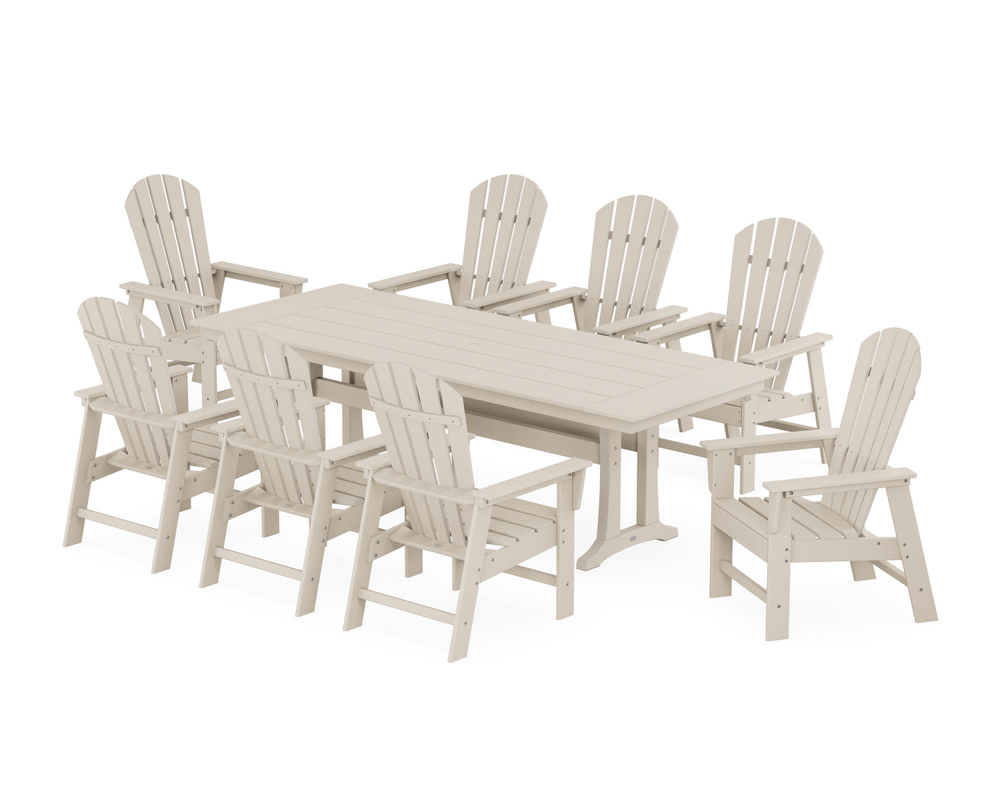 South Beach 9-Piece Farmhouse Dining Set with Trestle Legs