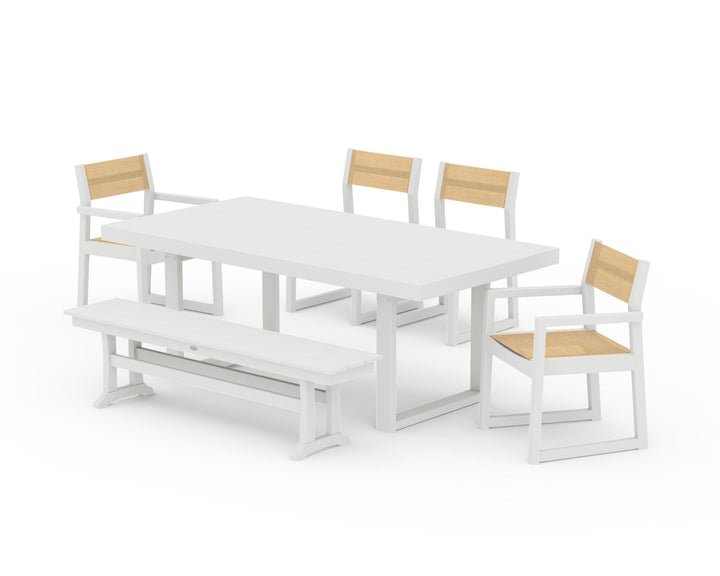 POLYWOOD® EDGE Sling 6-Piece Dining Set with Bench