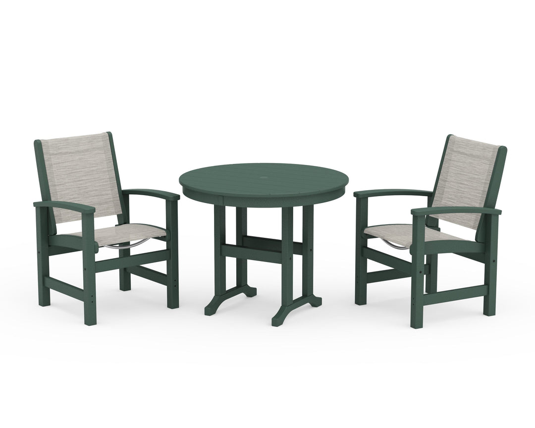 POLYWOOD® Coastal 3-Piece Round Dining Set