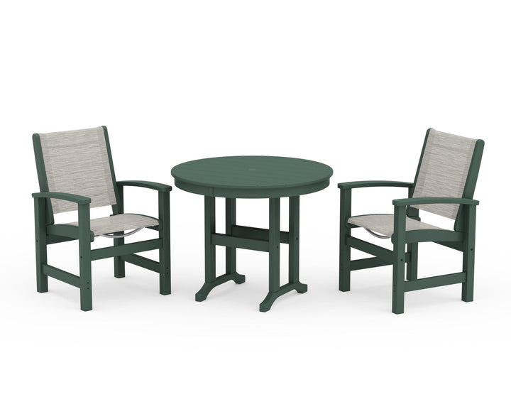 POLYWOOD® Coastal 3-Piece Round Dining Set