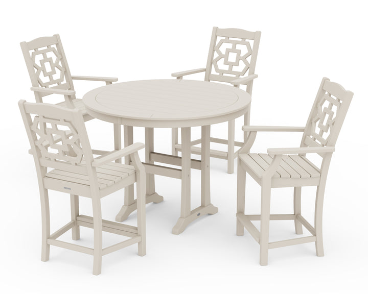 Martha Stewart by POLYWOOD® Chinoiserie 5-Piece Round Counter Set