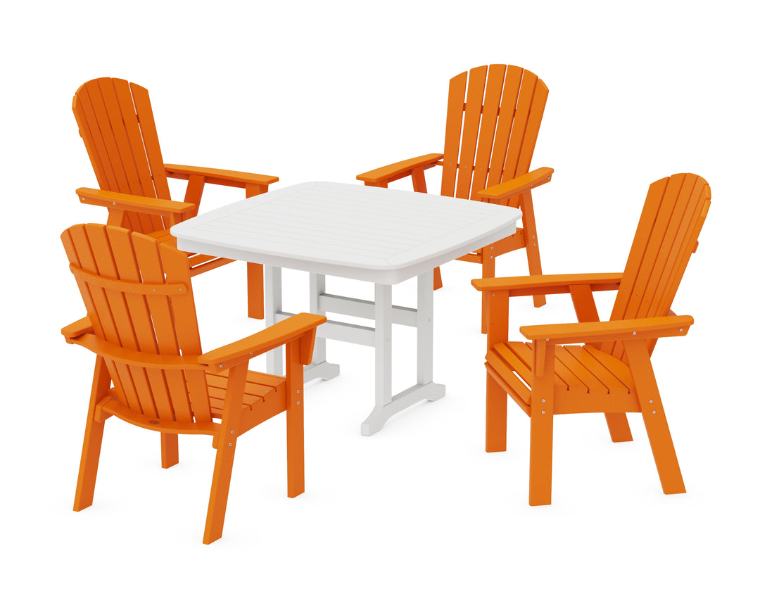 POLYWOOD® Nautical Curveback Adirondack 5-Piece Dining Set