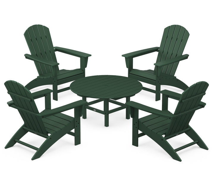 POLYWOOD® Nautical 5-Piece Adirondack Chair Conversation Set