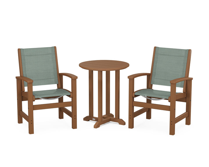POLYWOOD® Coastal 3-Piece Round Bistro Dining Set