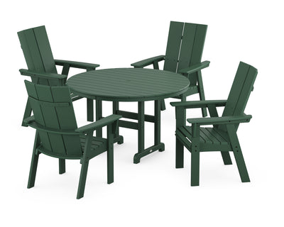 Modern Curveback Adirondack 5-Piece Round Farmhouse Dining Set