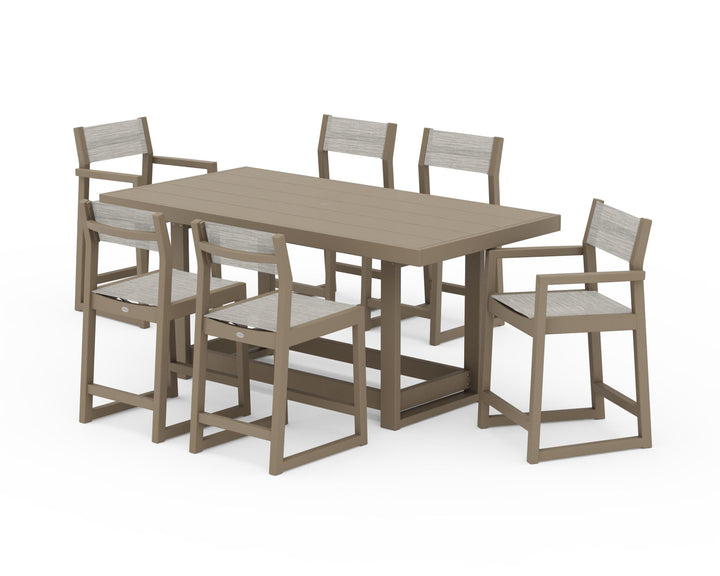 POLYWOOD® EDGE Sling 7-Piece Counter Table Set