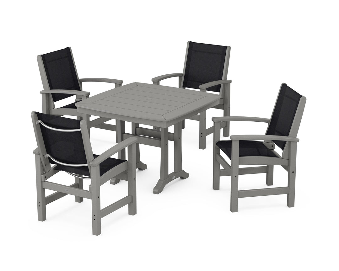 POLYWOOD® Coastal 5-Piece Dining Set with Trestle Legs