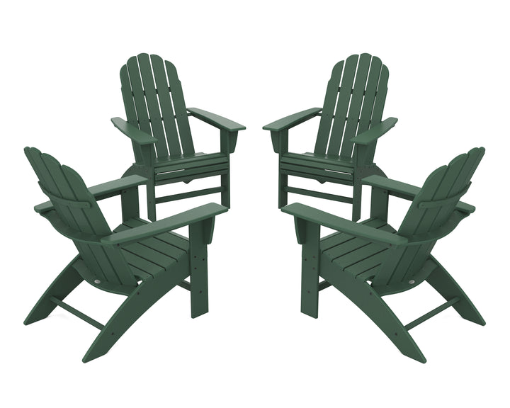 POLYWOOD® 4-Piece Vineyard Curveback Adirondack Chair Conversation Set