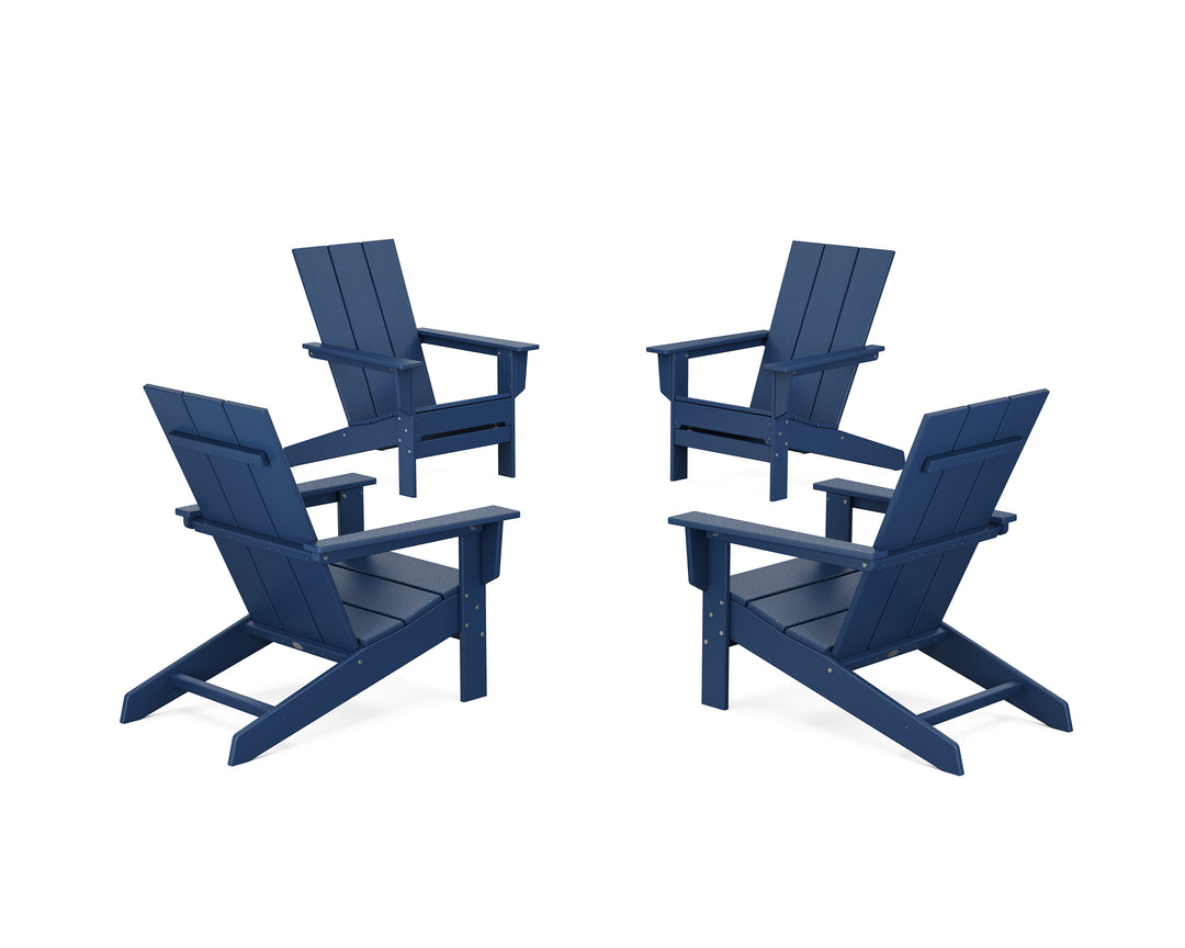 POLYWOOD® 4-Piece Modern Studio Adirondack Chair Conversation Set