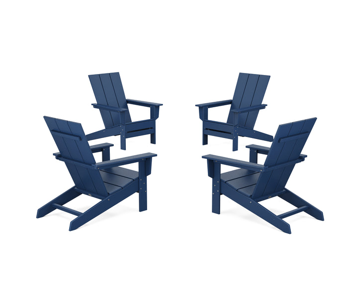 POLYWOOD® 4-Piece Modern Studio Adirondack Chair Conversation Set
