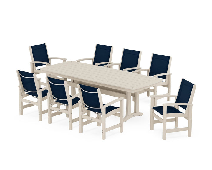 POLYWOOD® Coastal 9-Piece Dining Set with Trestle Legs