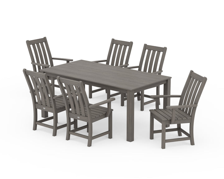 POLYWOOD® Vineyard 7-Piece Parsons Arm Chair Dining Set