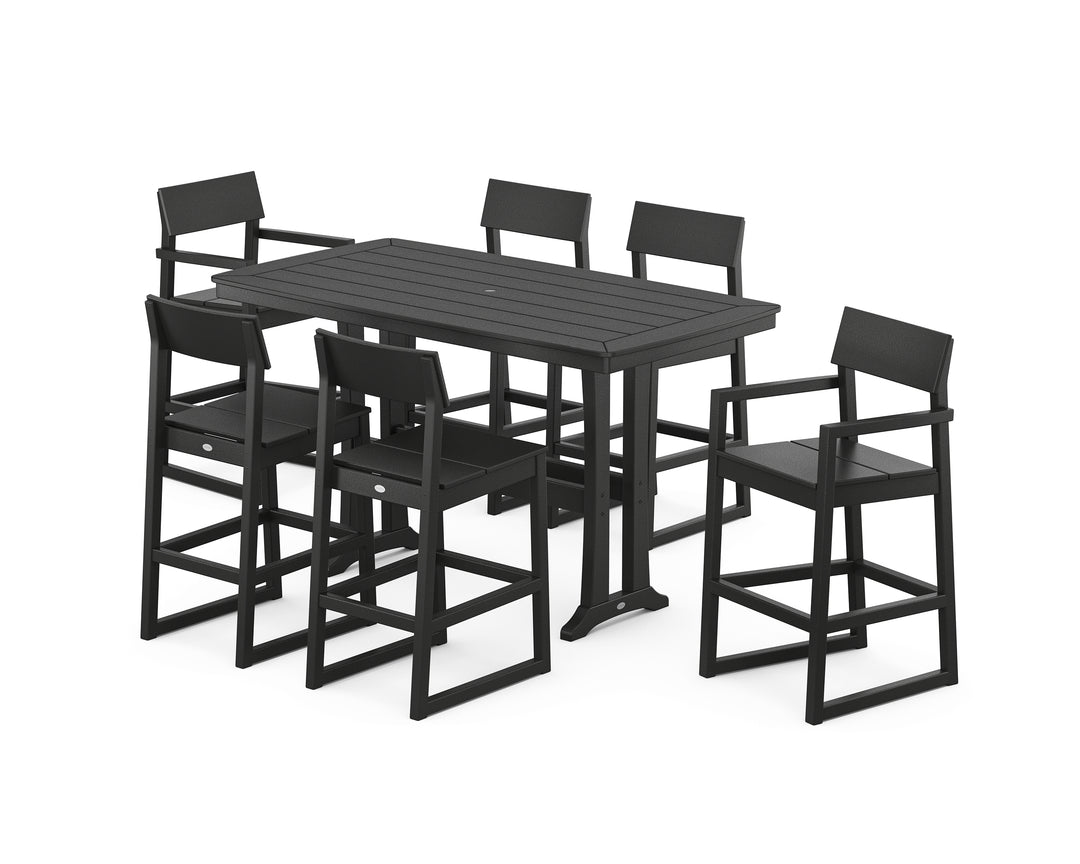 POLYWOOD® EDGE 7-Piece Bar Set with Trestle Legs