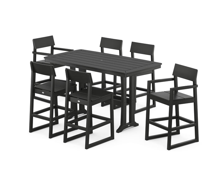 POLYWOOD® EDGE 7-Piece Bar Set with Trestle Legs
