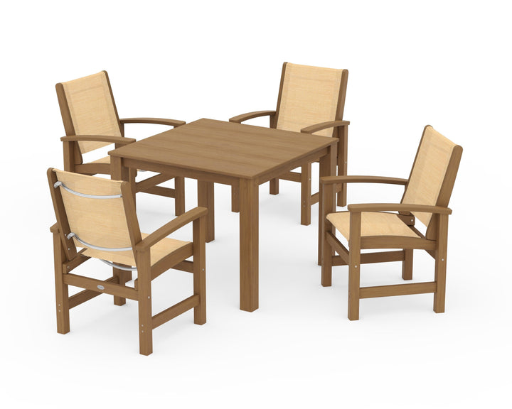 POLYWOOD® Coastal 5-Piece Parsons Dining Set