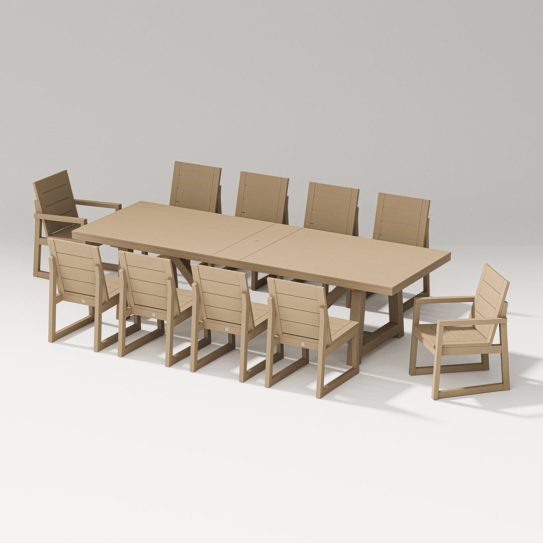 PW Designer Series Elevate 11-Piece A-Frame Table Dining Set