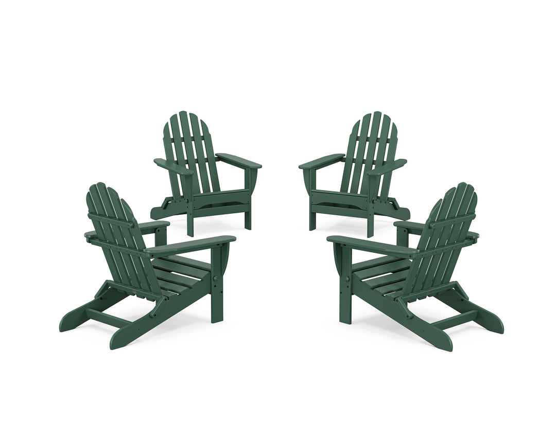 POLYWOOD® 4-Piece Classic Folding Adirondack Conversation Set