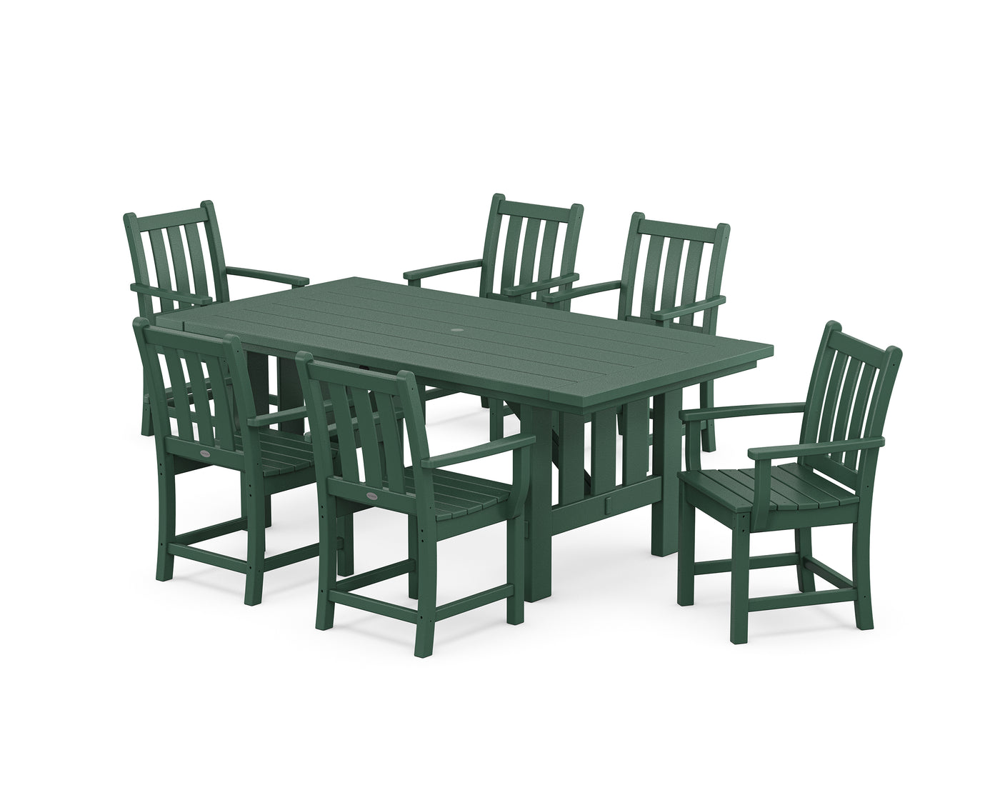 Traditional Garden Arm Chair 7-Piece Mission Dining Set