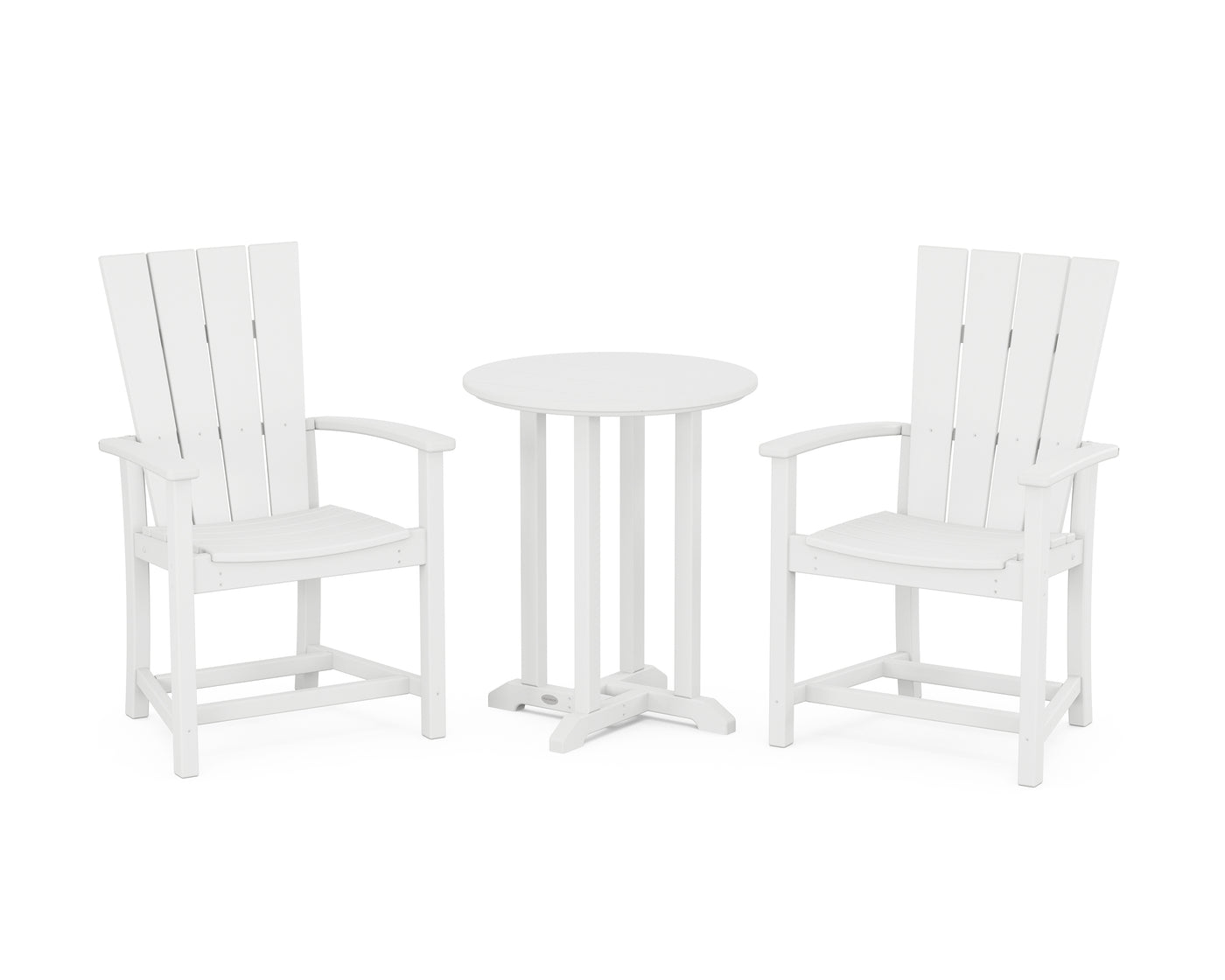 Quattro 3-Piece Round Farmhouse Bistro Dining Set