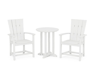 Quattro 3-Piece Round Farmhouse Bistro Dining Set