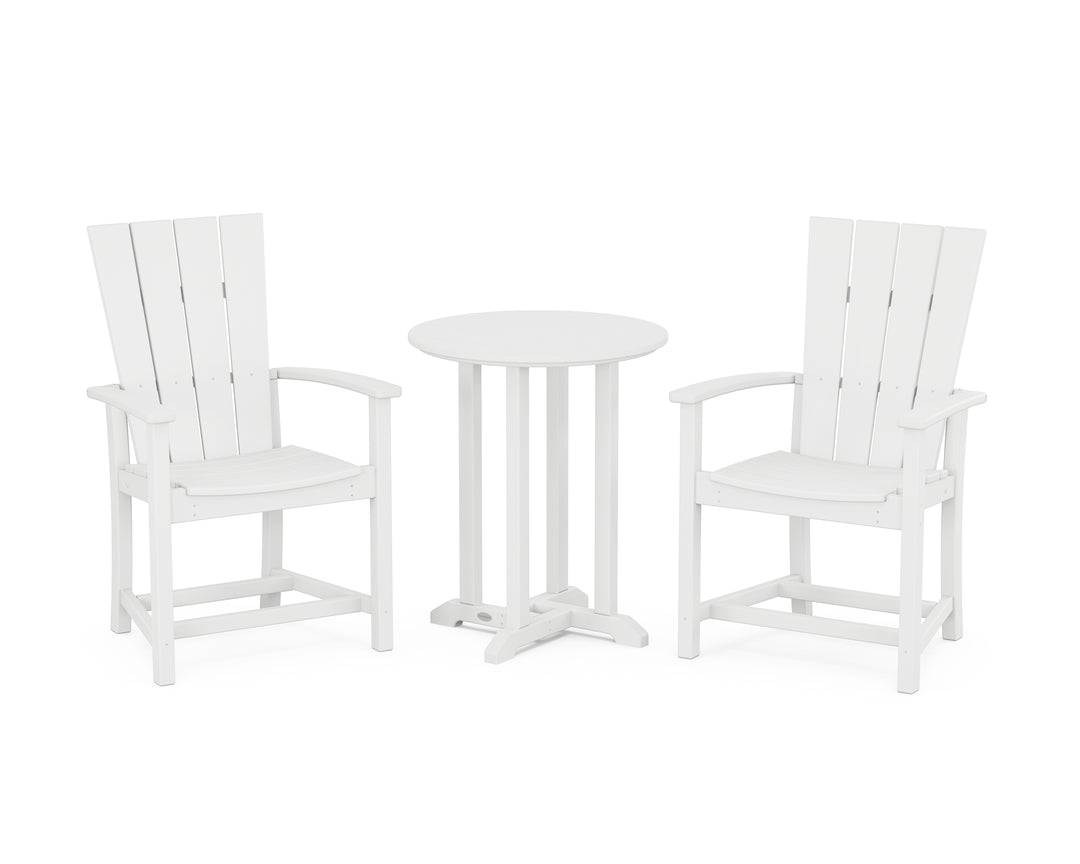 POLYWOOD® Quattro 3-Piece Round Farmhouse Bistro Dining Set