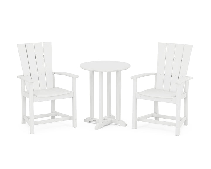 POLYWOOD® Quattro 3-Piece Round Farmhouse Bistro Dining Set