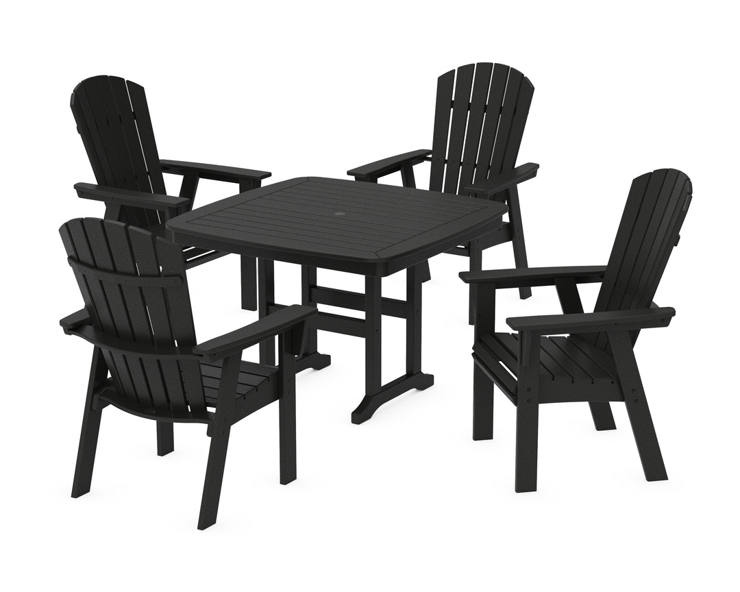 POLYWOOD® Nautical Curveback Adirondack 5-Piece Dining Set