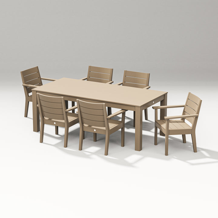 PW Designer Series Latitude 7-Piece Arm Chair Dining Set - Parsons 84"