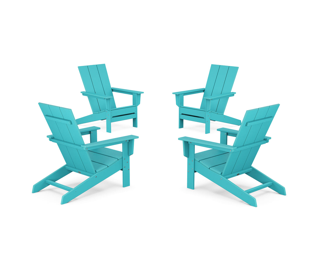 POLYWOOD® 4-Piece Modern Studio Adirondack Chair Conversation Set