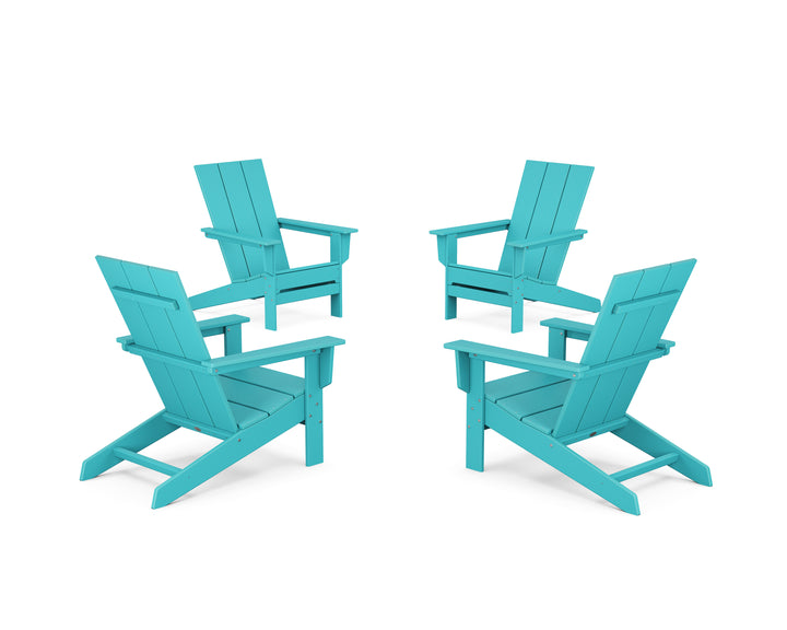 POLYWOOD® 4-Piece Modern Studio Adirondack Chair Conversation Set