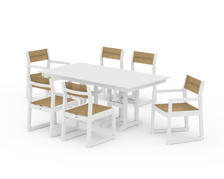 POLYWOOD® EDGE Sling 7-Piece Farmhouse Dining Set